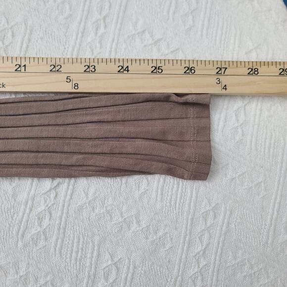 Bobi Los Angelos rib knit button up shirt size small Brown business casual - Picture 8 of 9